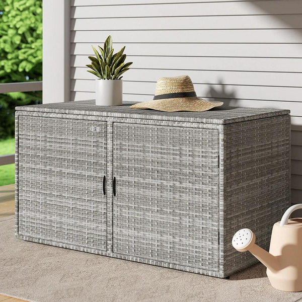 Gardeon Wicker Outdoor Storage Cabinet - Versatile Deck Box and Garden Shed for Tools and Essentials