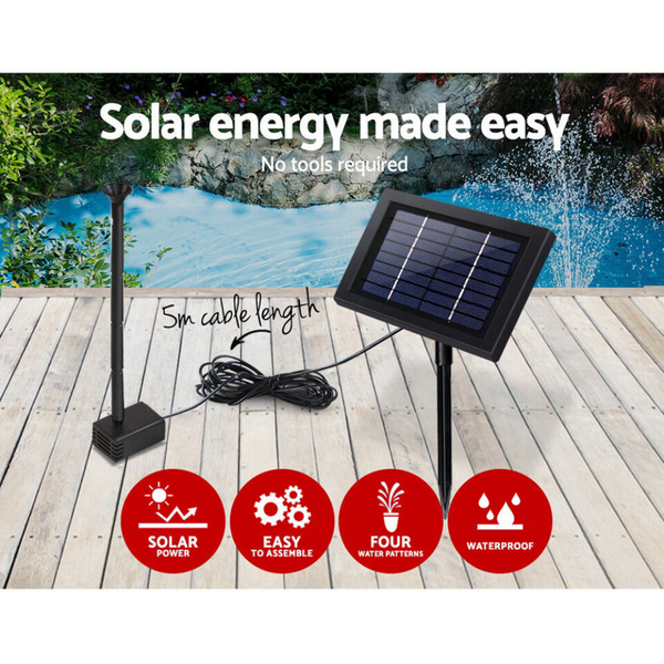 Gardeon Solar Pond Pump 4FT - Eco-Friendly Fountain with Brushless DC Pump & Polycrystalline Solar Panels