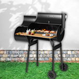 Grillz BBQ Grill 2-In-1 Offset Charcoal Smoker | Portable Outdoor Grill & Smoker