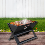 Grillz BBQ Grill Charcoal Smoker | Foldable Portable BBQ for Camping & Outdoor Cooking