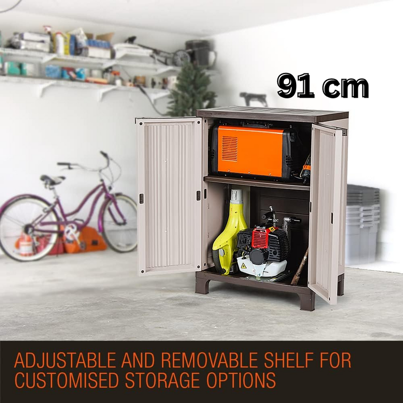 PLANTCRAFT Lockable Outdoor Storage Cabinet - Weatherproof Garage, Shed, and Carport Cupboard