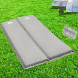 Weisshorn Self Inflating Mattress | Camping Sleeping Mat Air Bed Double Set Grey