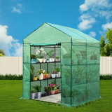 Greenfingers Walk-In Greenhouse 1.4x1.55x2M Tunnel Plant Garden Shed with 8 Shelves