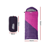 Weisshorn Kids Sleeping Bag | Single 172cm Thermal Camping Hiking Pink