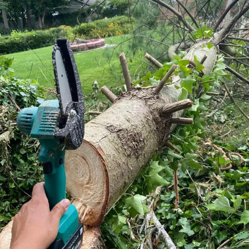 6" Cordless Electric Mini Pruning Chainsaw + (2 FREE Batteries)