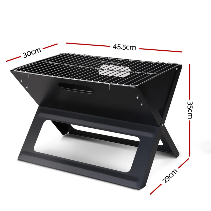 Grillz BBQ Grill Charcoal Smoker | Foldable Portable BBQ for Camping & Outdoor Cooking