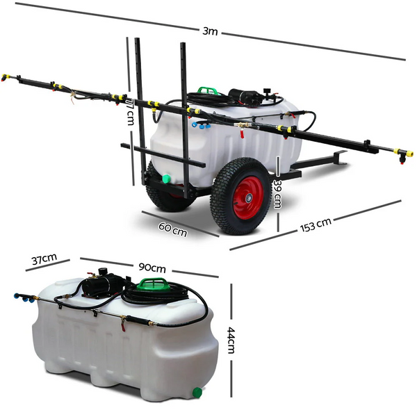 Giantz 100L Weed Sprayer Trailer with 3M Boom - Garden Spray System