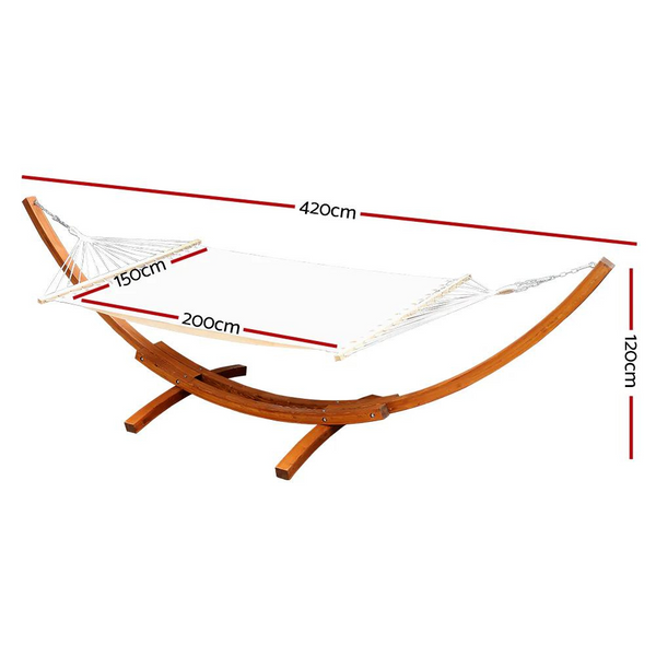 Gardeon Timber Hammock Bed with Stand - Outdoor Camping and Garden Hammock