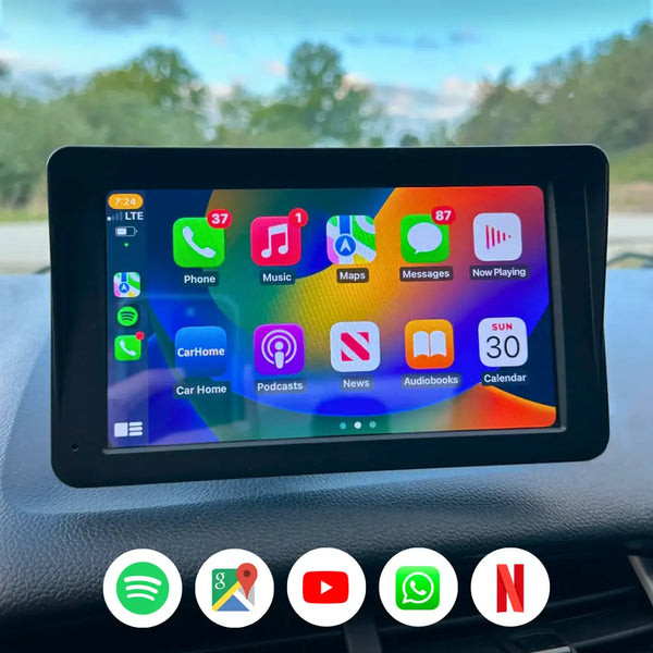 Universal Bluetooth Portable Touchscreen Car Display | Wireless Apple CarPlay & Android Auto