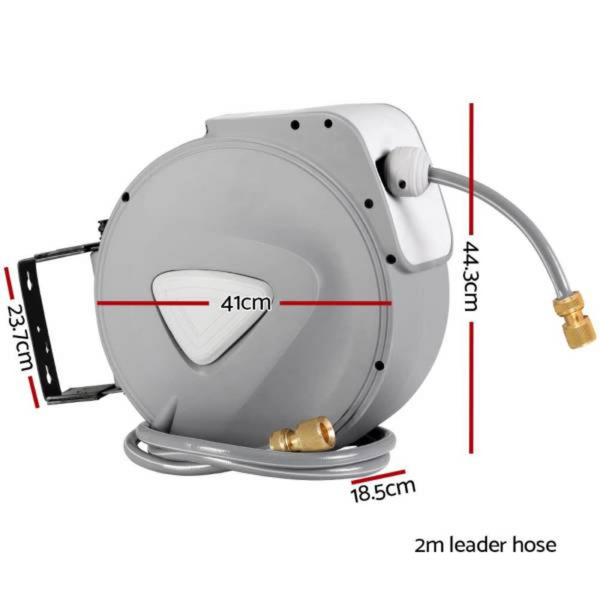 Water Hose Reel 30M Retractable Garden Auto Rewind Brass Spray Gun | Hassle-Free Gardening Solution