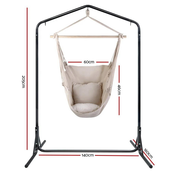 Gardeon Outdoor Hammock Chair with Stand - Hanging Hammock with Pillow for Indoor and Outdoor Use