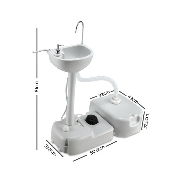 Weisshorn Camping Basin | Portable Hand Wash Sink Stand 43L Capacity