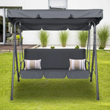 Milano 3-Seater Outdoor Swing Bench with Canopy - Grey Garden Hammock Chair