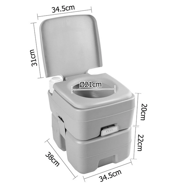 Weisshorn 20L Portable Camping Toilet | Outdoor Flush Potty for Camping, Boating & Travel with Carry Bag