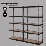 Giantz 2x1.8M Garage Shelving - Warehouse Rack Pallet Racking Storage Shelves, Black