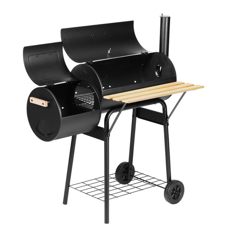 Grillz BBQ Grill 2-In-1 Offset Charcoal Smoker | Portable Outdoor Grill & Smoker