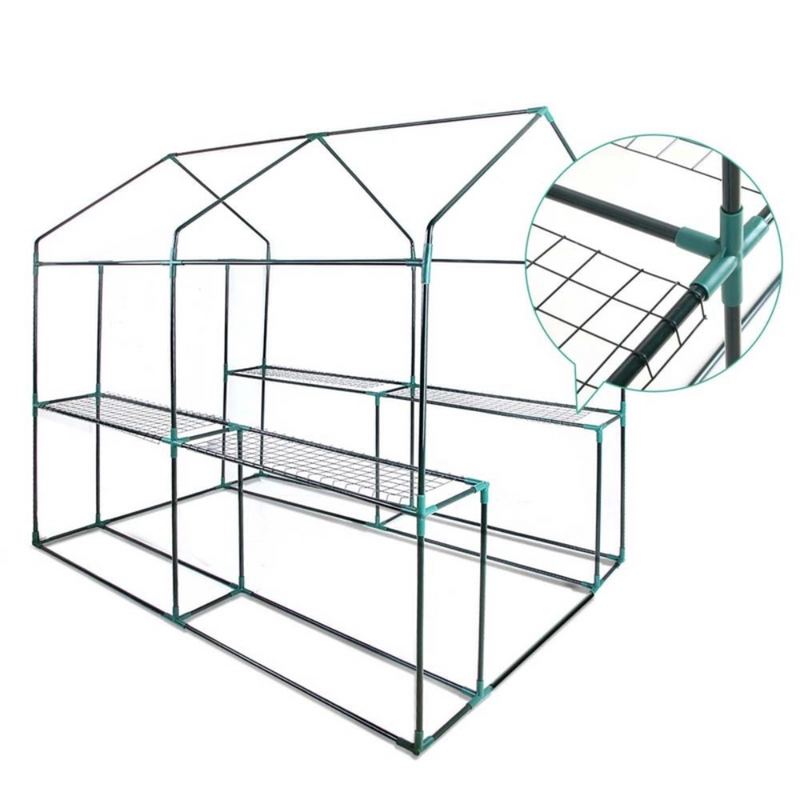 Greenfingers Walk-In Transparent Greenhouse 1.2x1.9x1.9M Tunnel Garden Shed with 4 Shelves