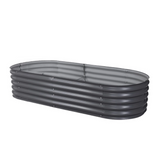 Greenfingers Galvanized Raised Garden Bed 160x80x42cm Oval Planter Box