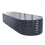 Greenfingers Galvanized Raised Garden Bed 320x80x42cm Oval Planter Box