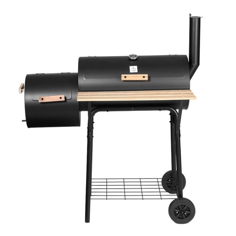 Grillz BBQ Grill 2-In-1 Offset Charcoal Smoker | Portable Outdoor Grill & Smoker