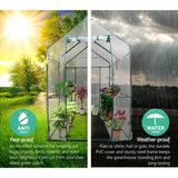 Greenfingers Walk-In Transparent Greenhouse 1.2x1.9x1.9M Tunnel Garden Shed with 4 Shelves