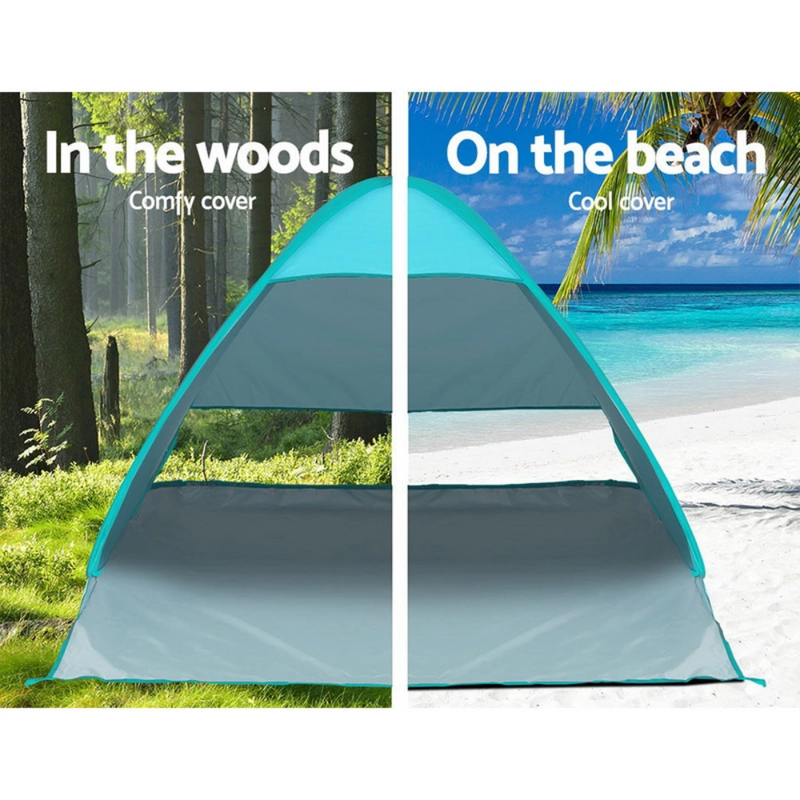 Weisshorn Pop Up Beach Tent | Camping Hiking 3 Person Sun Shade Fishing Shelter