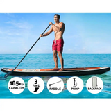 Weisshorn Stand-Up Paddle Board | Inflatable SUP with Adjustable Paddle and Kayak Seat Red