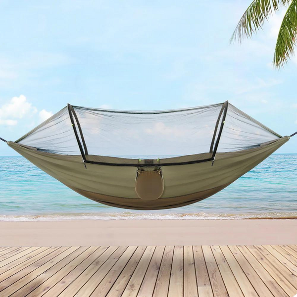 Gardeon Outdoor Hammock Chair with Metal Stand - Black Patio Furniture