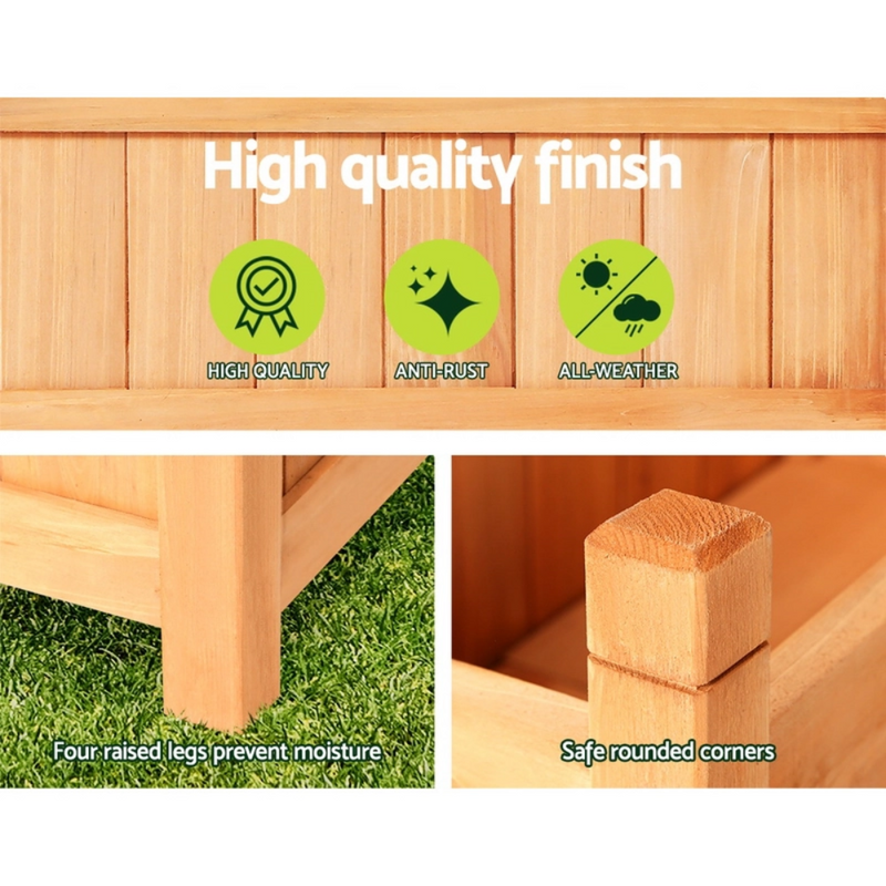 Greenfingers Wooden Raised Garden Bed 90x30x33cm Planter Box