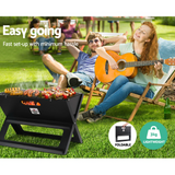 Grillz BBQ Grill Charcoal Smoker | Foldable Portable BBQ for Camping & Outdoor Cooking