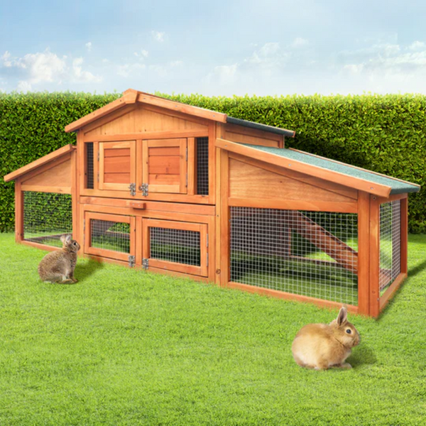 i.Pet 169cm Large Wooden Chicken Coop Rabbit Hutch - Outdoor Run Cage