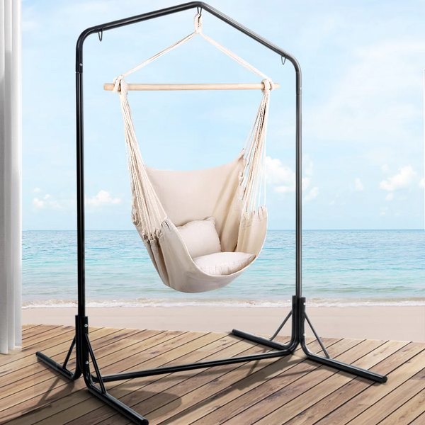 Gardeon Outdoor Hammock Chair with Stand - Hanging Hammock with Pillow for Indoor and Outdoor Use