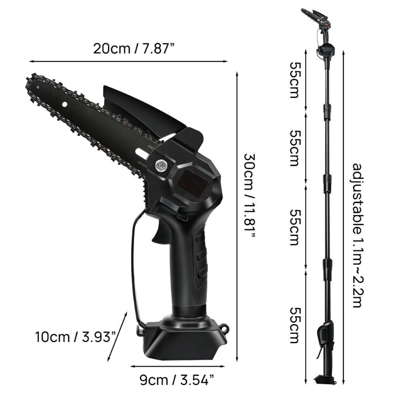 2-in-1 Cordless 6-Inch Telescopic Chainsaw (+2 FREE Batteries)