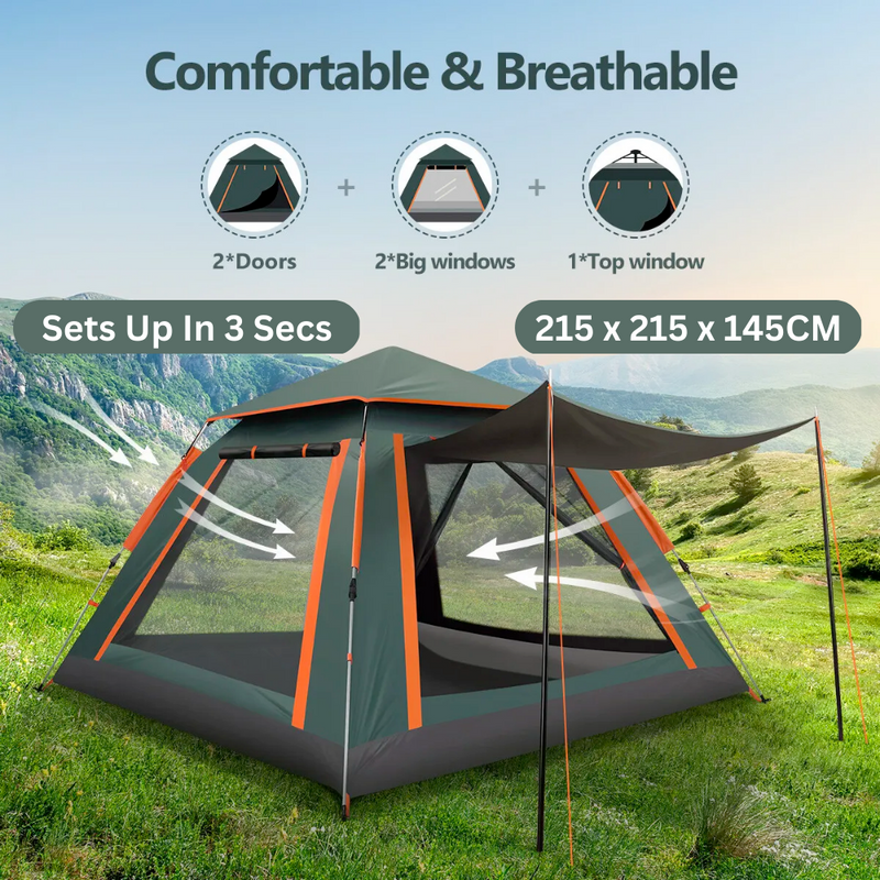 3 Secs Instant Pop-Up Tent 🏕️